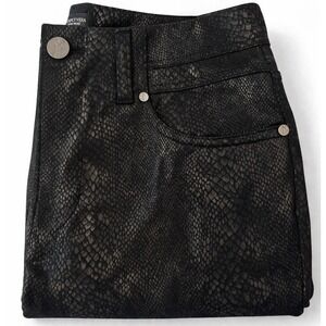 Simply Vera Vera Wang Black Faux-Snakeskin Skinny Pants
